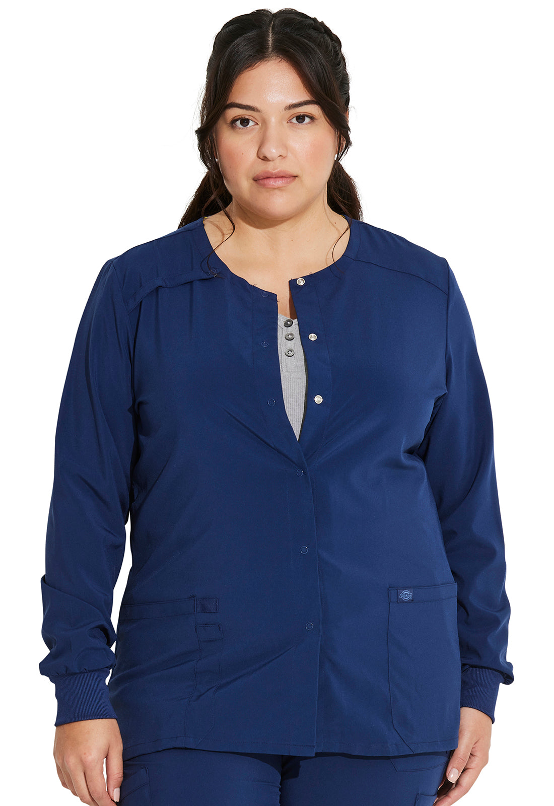 Women's Snap Front Warm-up Jacket - Navy